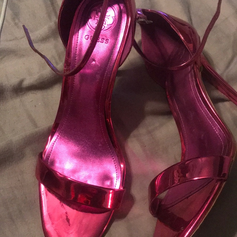 Guess Pink heels has lots more wear to them